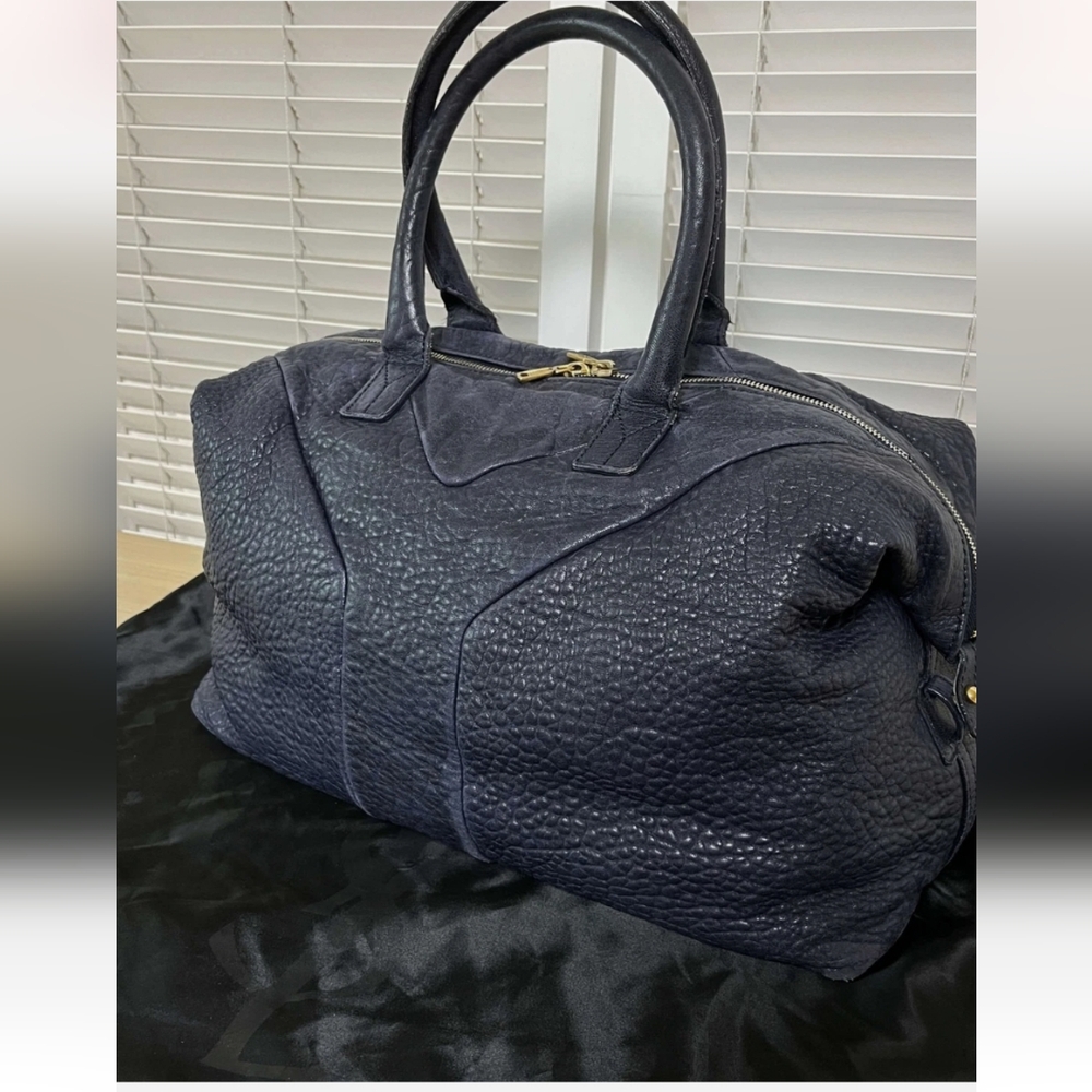 Authentic YSL Vintage Boston/ Large Tote Navy Blue